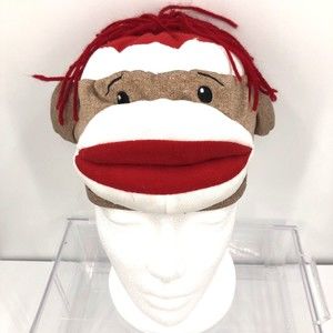 Sock Monkey Kids Beanie Hat Cap NBC Apparel England Padded WD171TX 18" Around